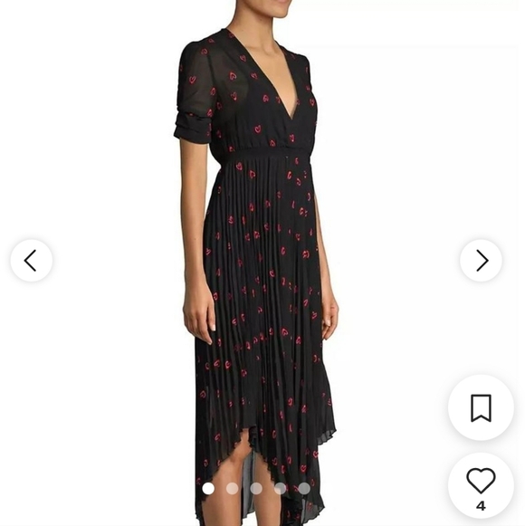 Maje Women's Black and Red Dress Size Small - Picture 2 of 14